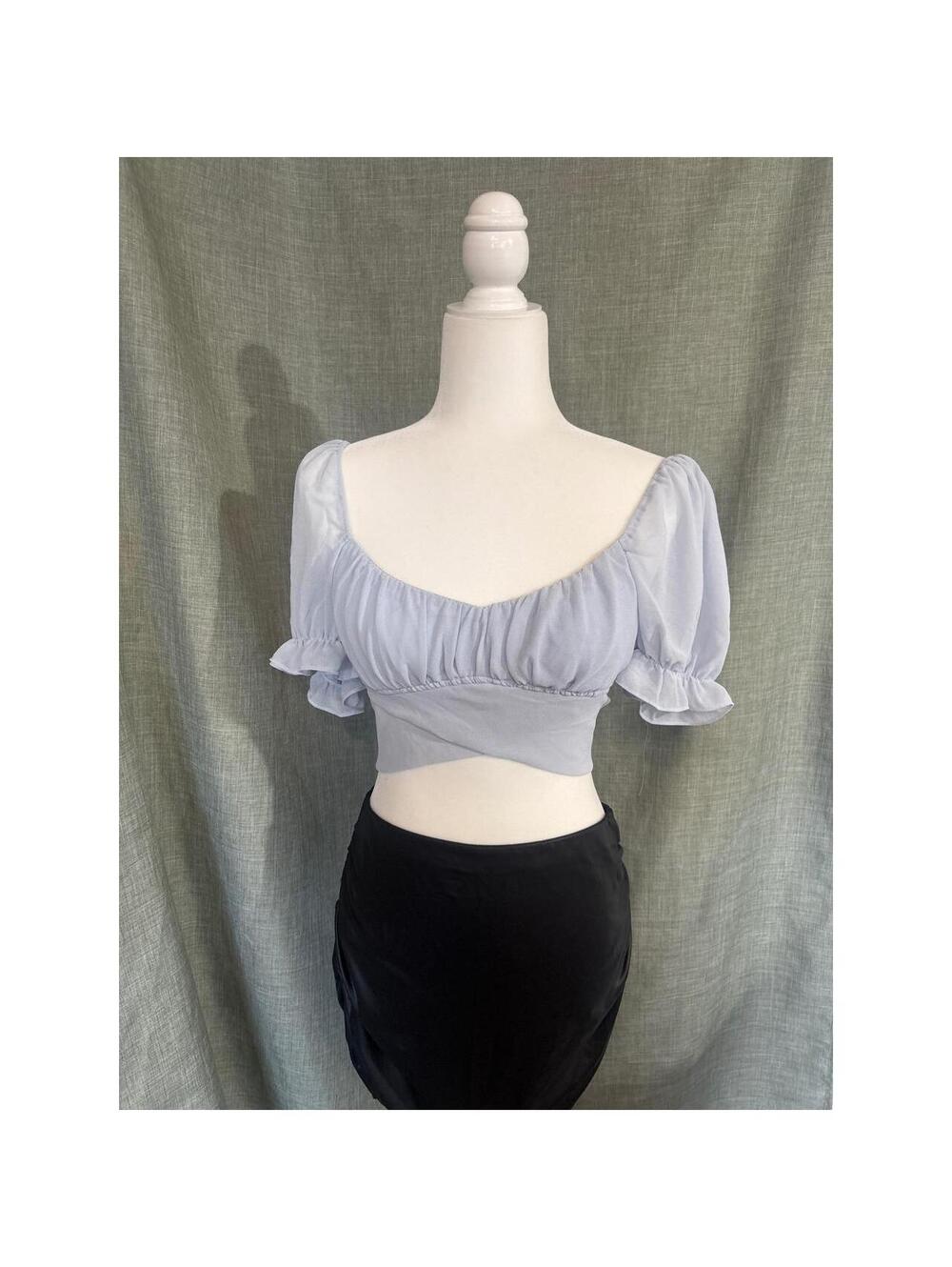 BLUSH fairy baby blue  crop top